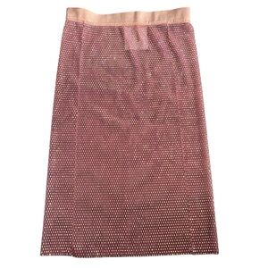 Hustler Hollywood Jewel Pencil Skirt Shimmering Sexy Stretch Pink Sequin S/M NWT